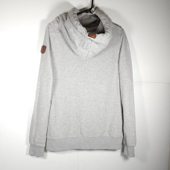 Naketano Women’s Small Darth Gray Funnel Neck Pullover Hoodie Sweatshirt - Picture 6 of 13